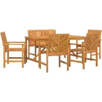 Syfax Garten Essgruppe 6 Stk. Braun Massivholz Akazie