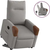 Syfax Relaxsessel mit Aufstehhilfe Taupe Stoff