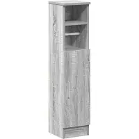 Syfax Badezimmerschrank mit Rollenhalter Grau Sonoma 20,5x22x90 cm