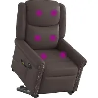 Syfax Massagesessel mit Aufstehhilfe Elektrisch Glänzend Braun