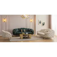AEA Komplett Wohnzimmer 4tlg stilvoll x2 3-Sitzer Couch Modern 2x Sessel