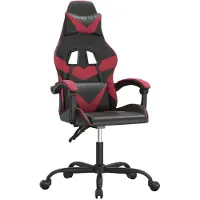Syfax Gaming-Stuhl Drehbar Schwarz und Weinrot Kunstleder