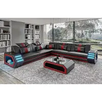 AEA Lederpolster Design Wohnzimmer Ecksofa Eckcouch Couch Sofa L-Form Wohnlandschaft