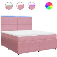 Syfax Boxspringbett mit Matratze Rosa 180x200 cm Samt