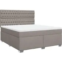 Syfax Boxspringbett mit Matratze Taupe 180x200 cm Stoff