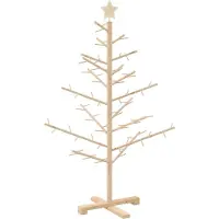 Syfax Holz Weihnachtsbaum Natur 125 cm Massives Kiefernholz