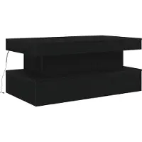 Syfax Couchtisch mit LED-Leuchten Schwarz Eichen-Optik 90x50x40 cm