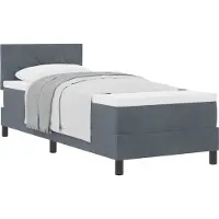 Syfax Boxspringbett mit Kopfteil Dunkelgrau 80 x 200 cm Samt