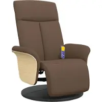 Syfax Massagesessel mit Fußteil Braun Stoff