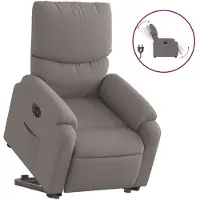 Syfax Relaxsessel mit Aufstehhilfe Elektrisch Taupe Stoff