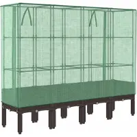 Syfax Hochbeet mit Gewächshaus-Aufsatz Rattan-Optik 160x40x140 cm