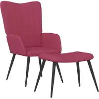 Syfax Relaxsessel mit Hocker Weinrot Samt