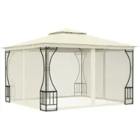 Syfax Pavillon mit Netz 300x300x265 cm Creme