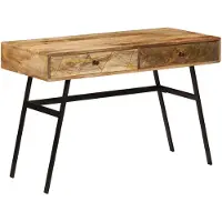 Syfax Schreibtisch mit Schubladen Massivholz Mango 110×50×76 cm