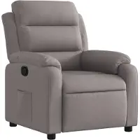 Syfax Relaxsessel Taupe Stoff mit manueller Liegefunktion, dick gepolstert, 75x92,5x100 cm (BxTxH)