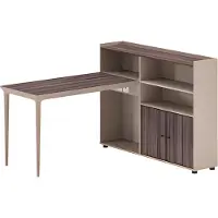 AEA Schreibtisch Regal Kombination Holzoptik Braun Beige Modern Viel Stauraum Büro
