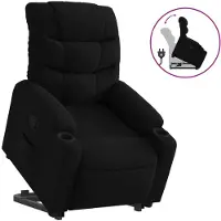 Syfax Relaxsessel mit Aufstehhilfe Schwarz Stoff