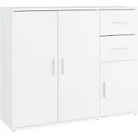 Syfax Sideboard Weiß 91x29,5x75 cm Holzwerkstoff