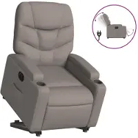 Syfax Relaxsessel mit Aufstehhilfe Elektrisch Taupe Stoff
