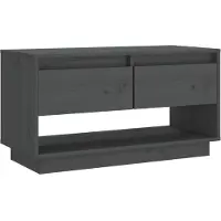 Syfax TV-Schrank Grau 74x34x40 cm Massivholz Kiefer