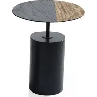 AEA Beistell Rund Tisch Couchtisch Design Holz Schwarz Wohnzimmer Tisch