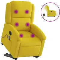 Syfax Massagesessel mit Aufstehhilfe Elektrisch Gelb Samt