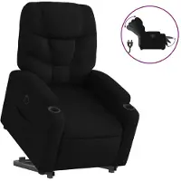 Syfax Relaxsessel mit Aufstehhilfe Elektrisch Schwarz Stoff