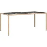 Syfax Gartentisch Beige Poly-Rattan