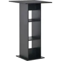 Syfax Bartisch Schwarz 60x60x110 cm mit 2 Ablagen – vielseitig als Esstisch nutzbar