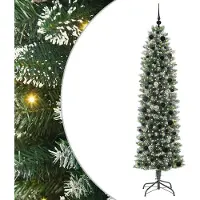 Syfax Künstlicher schlanker Weihnachtsbaum Grün und Weiß 210 cm