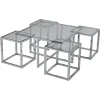 AEA Couchtisch Luxus Design Metall Elegantes Möbel Wohnzimmer Silber Couchtische