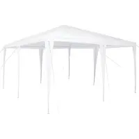 Syfax Party-Zelt Weiß 400 x 400 x 266 cm Polyethylen und Stahl