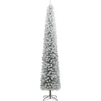 Syfax Weihnachtsbaum Schlank mit Ständer Beschneit 270 cm PVC