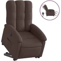 Syfax Relaxsessel mit Aufstehhilfe Elektrisch Dunkelbraun Stoff