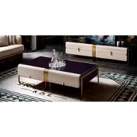 AEA Couchtisch Sofa Beistelltisch Luxus Holz Wohnzimmer Edelstahl Modern Möbel