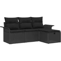Syfax Gartensofa-set 4 stk. Poly Rattan