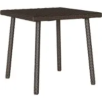 Syfax Garten-Couchtisch Rechteckig Braun 40x40x37 cm Poly Rattan