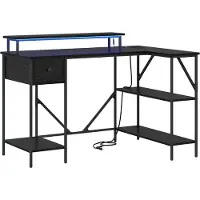 Syfax Schreibtisch Schwarz Eichen-Optik 120 x 79 x 86,5 cm