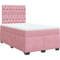 Syfax Boxspringbett mit Matratze Rosa 120x200 cm Samt