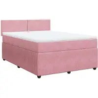 Syfax Boxspringbett mit Matratze Rosa 160x200 cm Samt