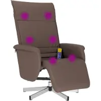 Syfax Massagesessel mit Fußteil Braun Kunstleder