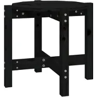Syfax Couchtisch Schwarz Ø 52,5x45 cm Massivholz Kiefer