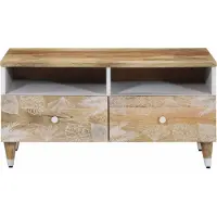 Syfax Couchtisch 80x54x40 cm Massivholz Mango