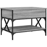 Syfax Couchtisch Grau Sonoma 70x50x50 cm Holzwerkstoff und Metall