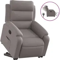 Syfax Relaxsessel mit Aufstehhilfe Elektrisch Taupe Stoff