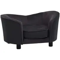 Syfax Hundesofa Schwarz 69x49x40 cm Plüsch und Kunstleder
