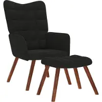 Syfax Relaxsessel mit Hocker Schwarzer Samt