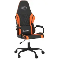 Syfax Gaming-Stuhl mit Massagefunktion Schwarz und Orange Kunstleder