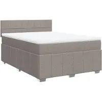 Syfax Boxspringbett mit Matratze Taupe 160x200 cm Stoff