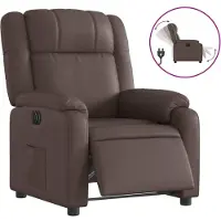 Syfax Elektrischer Relaxsessel Braun Kunstleder